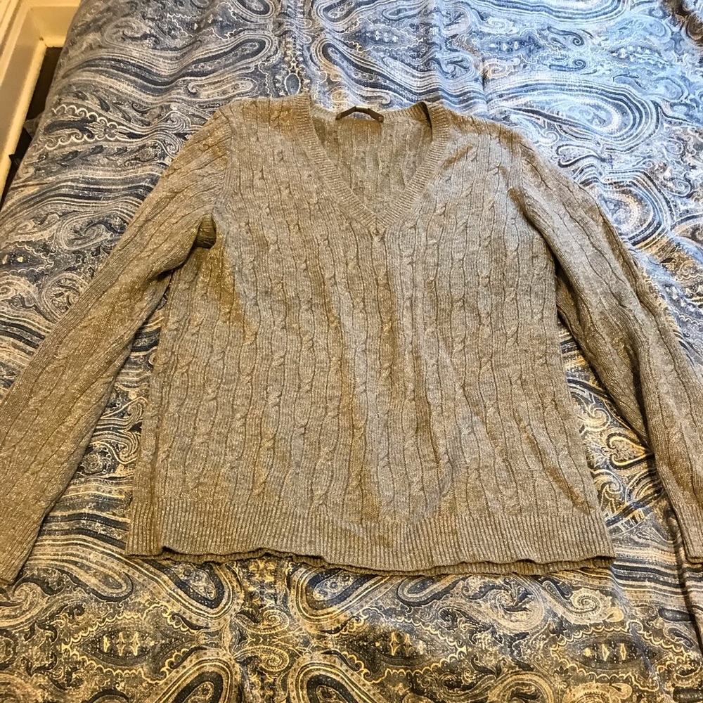 Gray LOFT V-neck sweater